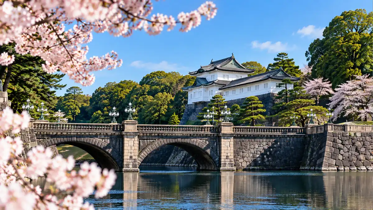 Ilustrasi Istana Kekaisaran Jepang di Tokyo, tempat keluarga kekaisaran menjadi bagian dari institusi negara Jepang. (Ilustrasi AI: Nihon.id)