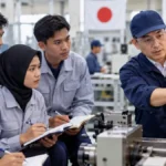 Ilustrasi pelatihan keterampilan teknis bagi calon pekerja Indonesia yang mempersiapkan diri untuk bekerja di Jepang. (Ilustrasi AI: Nihon.id)