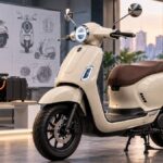 Ilustrasi motor REEV bergaya retro yang mencerminkan pengembangan kendaraan roda dua elektrifikasi. (Ilustrasi AI: Nihon.id)