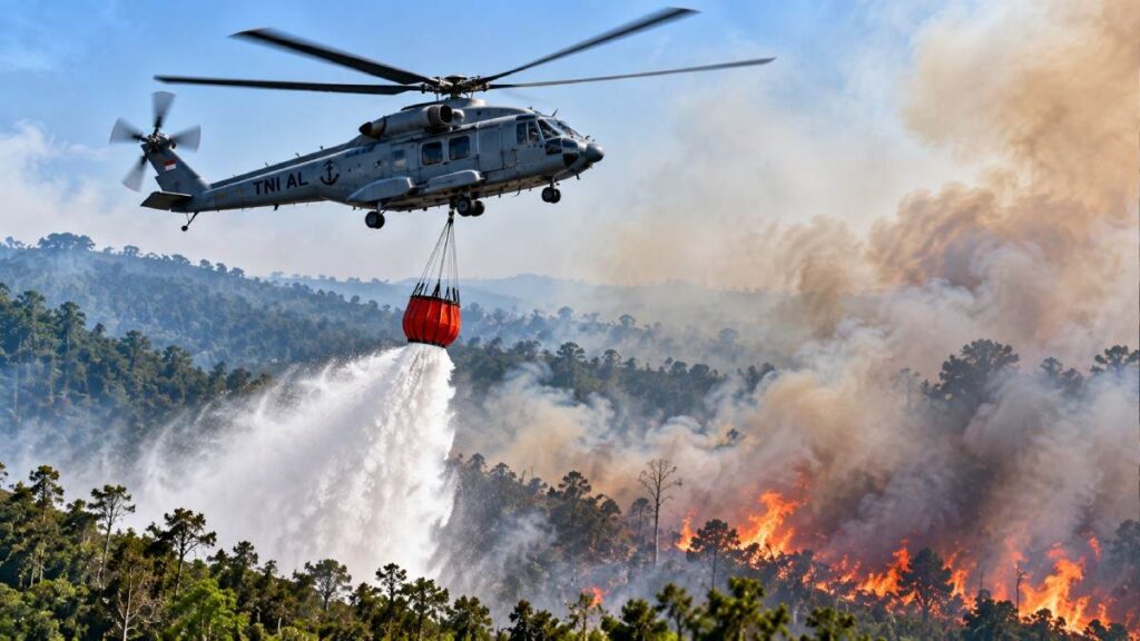 TNI AL Siapkan Pilot Helikopter untuk Operasi Water Bombing Karhutla