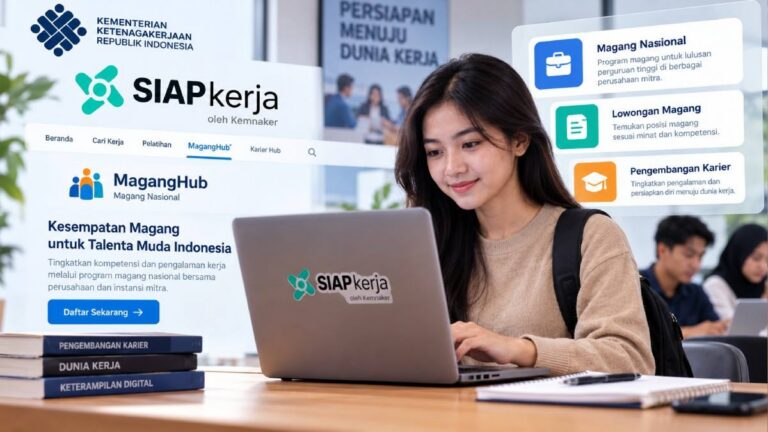 Ilustrasi calon peserta mempersiapkan pendaftaran Program Magang Nasional melalui platform SIAPkerja Kemnaker. Foto: Ilustrasi AI.