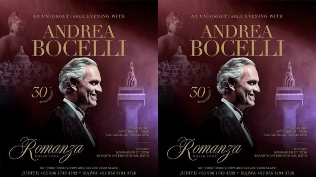 Konser Andrea Bocelli Tinggal Menghitung Hari, Dua Kota Indonesia Jadi Panggung Pesan Perdamaian