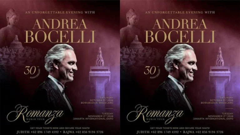 Konser Andrea Bocelli Tinggal Menghitung Hari, Dua Kota Indonesia Jadi Panggung Pesan Perdamaian