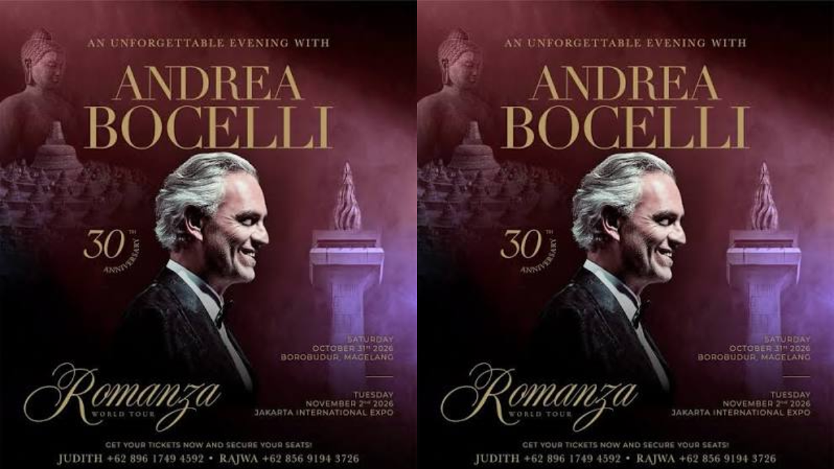 Konser Andrea Bocelli Tinggal Menghitung Hari, Dua Kota Indonesia Jadi Panggung Pesan Perdamaian