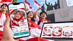 Ilustrasi pencarian dan penggunaan twibbon Hari Sumpah Pemuda 2026 untuk foto profil serta unggahan media sosial. Foto: Ilustrasi AI.